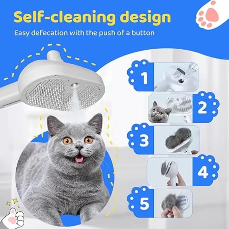 3-in-1 Dog Hair Brush Cat Hair Brush Electric Pet Cleaning Brush Steam Spray Brush Massage Hair Removal Comb anti-Tangle Brush - Needora