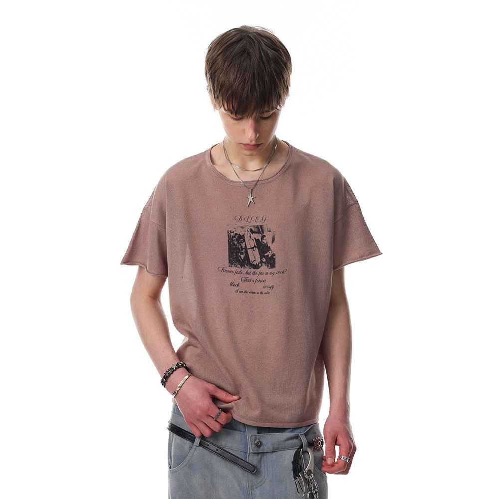 Animal hunting dog printed short sleeved t-shirt