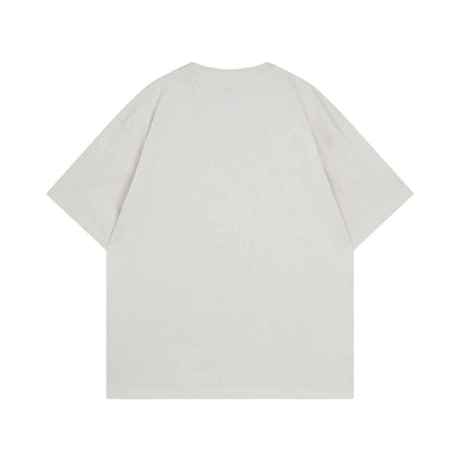Fun Animal Letter Print Short Sleeve T-Shirt Men's Summer  Loose Casual Versatile Couple Top