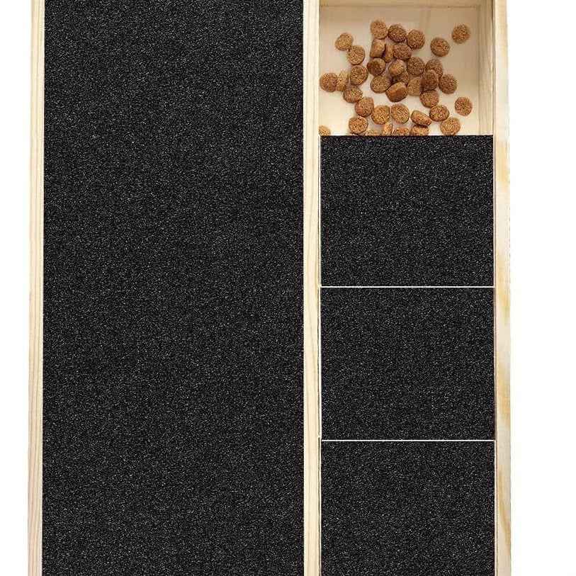 Wooden dog scratcher with multiple drawers, dog nail file board, dog nail grinding toy, wooden pet claw grinder