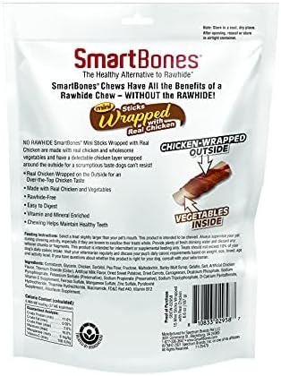 SmartBones chicken wrapped sticks rawhide-free dog treats 8 count