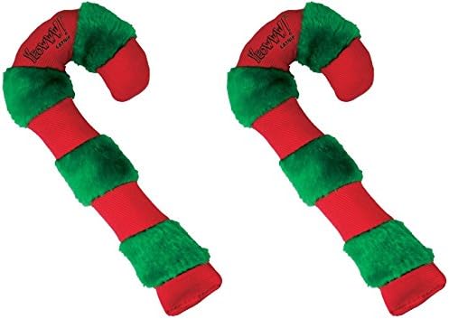 Yeowww Tide Candy Cane organic catnip cat toys, pair of red and green striped candy canes