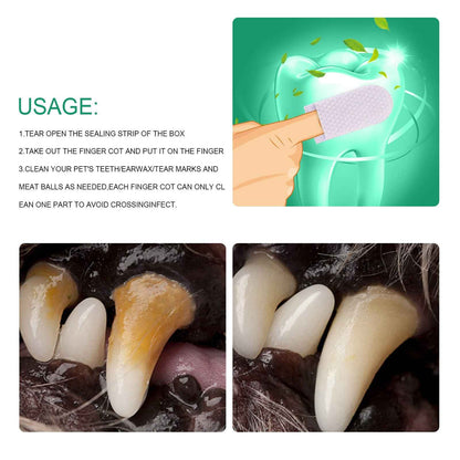 Pet Tooth Cleaning Finger Sleeves for Dogs and Cats Oral Hygiene Care
