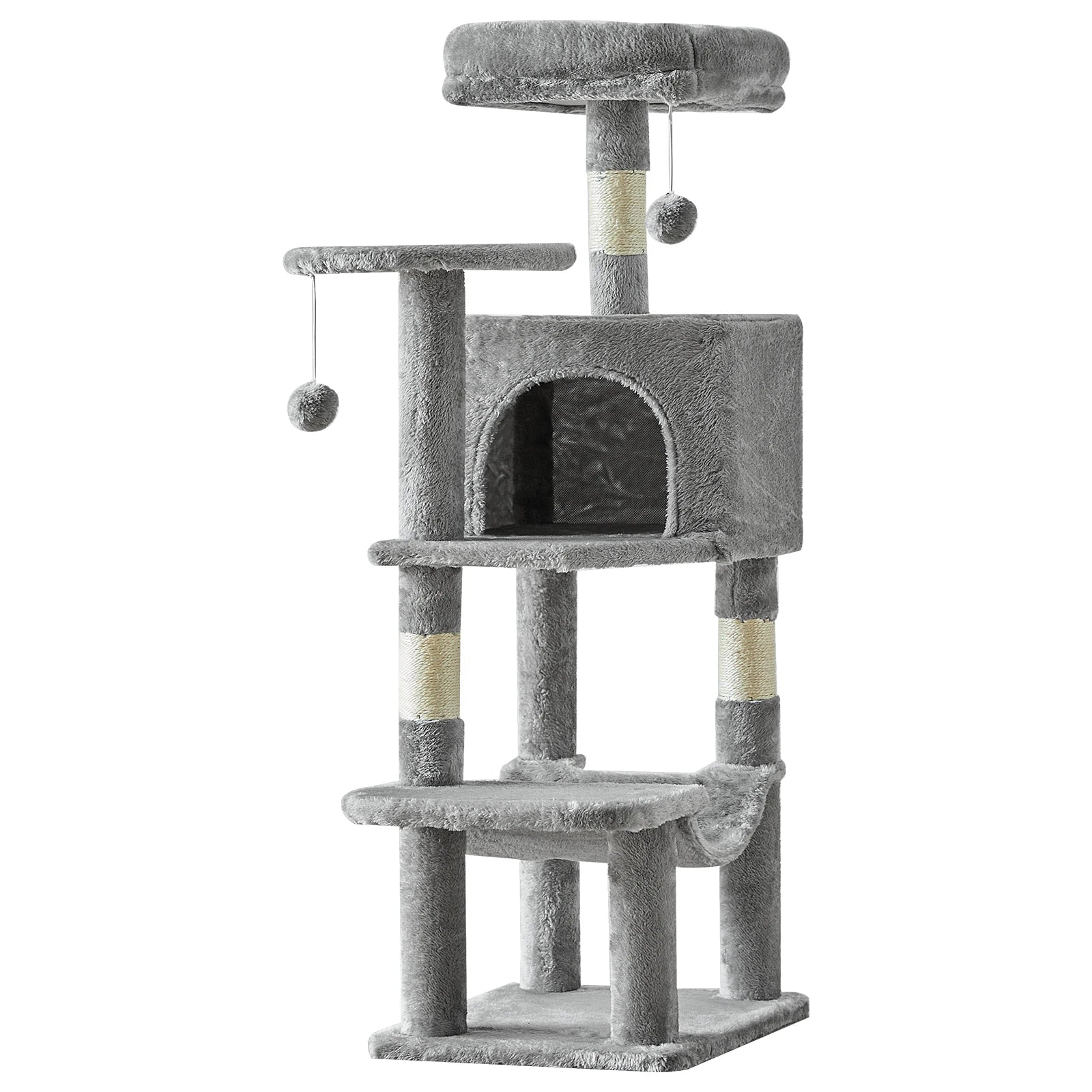 44 Inch Tall Cat Tree Tower for Multiple Cats with Sisal Scratching Posts Condo Perch Platform Indoor Cat Furniture Pet - Needora