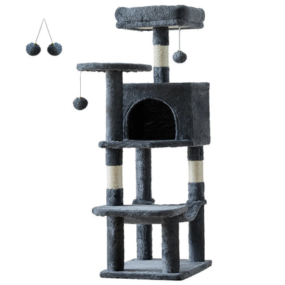 44 Inch Tall Cat Tree Tower for Multiple Cats with Sisal Scratching Posts Condo Perch Platform Indoor Cat Furniture Pet - Needora