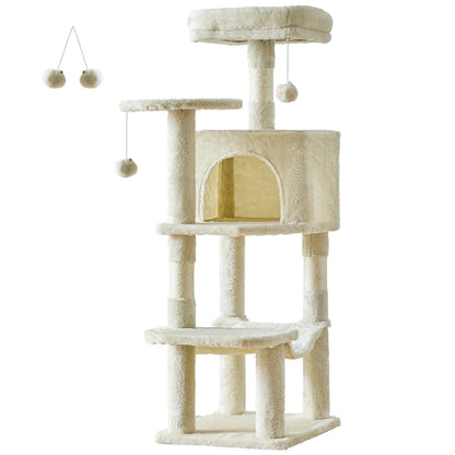 44 Inch Tall Cat Tree Tower for Multiple Cats with Sisal Scratching Posts Condo Perch Platform Indoor Cat Furniture Pet - Needora