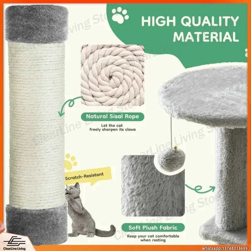 44 Inch Tall Cat Tree Tower for Multiple Cats with Sisal Scratching Posts Condo Perch Platform Indoor Cat Furniture Pet - Needora