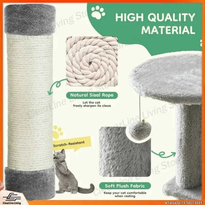 44 Inch Tall Cat Tree Tower for Multiple Cats with Sisal Scratching Posts Condo Perch Platform Indoor Cat Furniture Pet - Needora