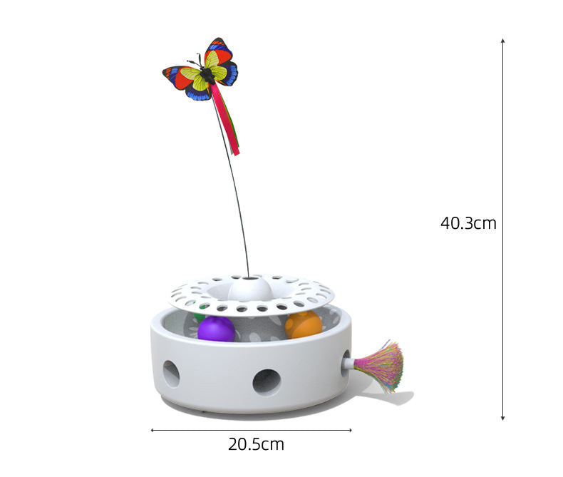 Smart Three-In-One Cat Butterfly Toy Pet Funny Cat Feather Punching Machine Self-Hi Funny Cat Stick Toy