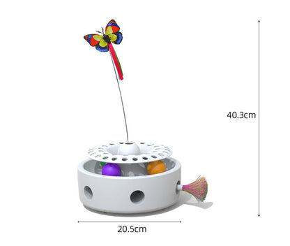 Smart Three-In-One Cat Butterfly Toy Pet Funny Cat Feather Punching Machine Self-Hi Funny Cat Stick Toy