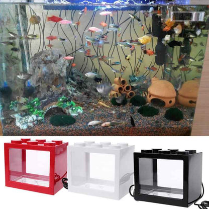 Mini USB Desktop Aquarium – Colorful LED Light Tank for Home & Office