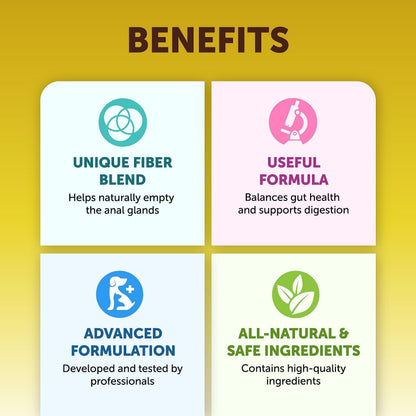 Scoot Stopper Dog Soft Chews w/Fiber  Stool Hardener for Dog Anal Gland Treatment, Digestion Support 180 Tasty Chews w/Natural Flaxseed, Pumpkin and Psyllium Husk for Dog Comfort