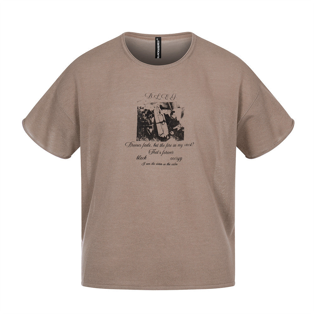 Animal hunting dog printed short sleeved t-shirt