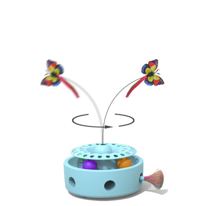 Smart Three-In-One Cat Butterfly Toy Pet Funny Cat Feather Punching Machine Self-Hi Funny Cat Stick Toy