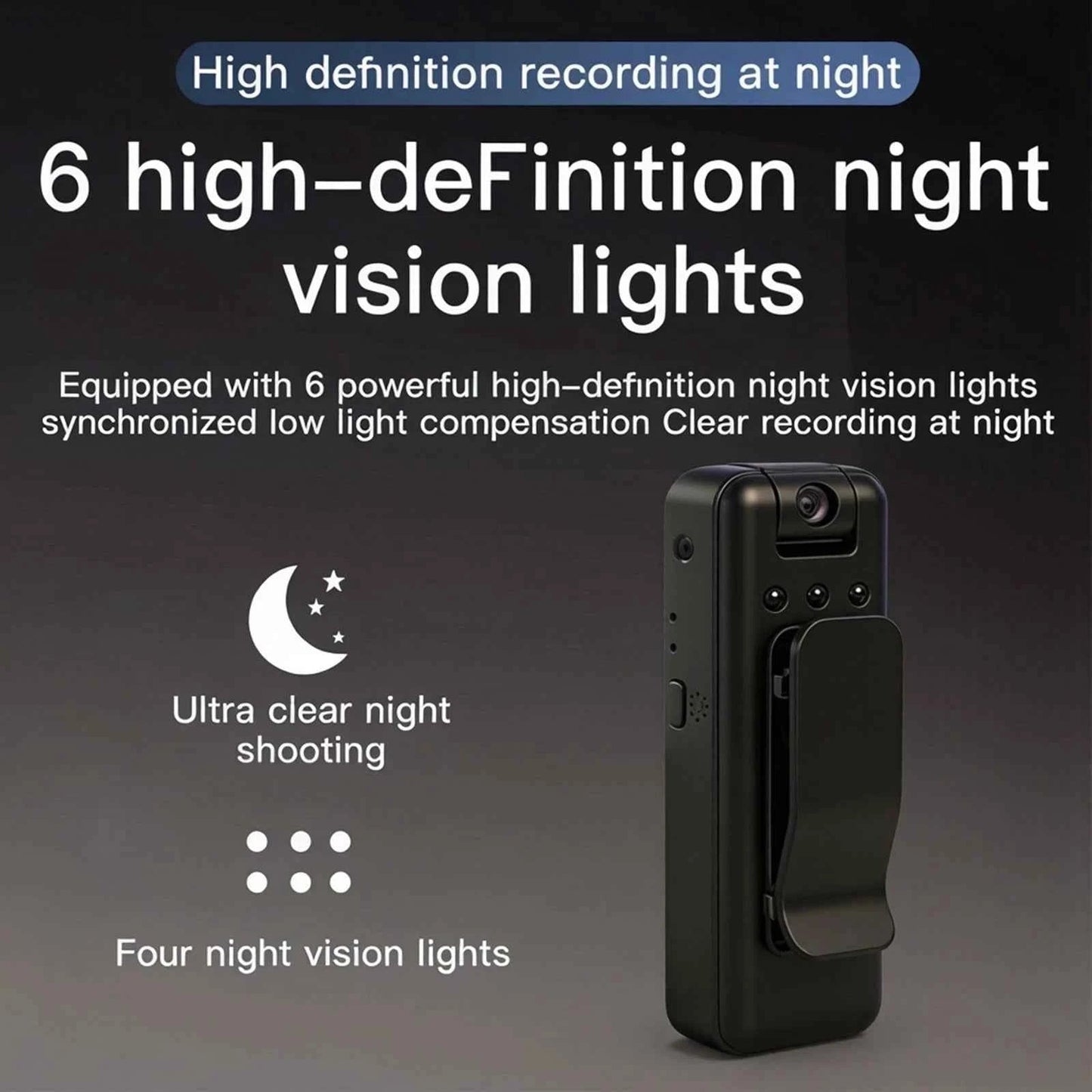 4K Thumb-sized Action Cam, Hands-free Wearable Cam with Audio & Video Recording for Work, Travel, Pet Walking, Vlog - Needora