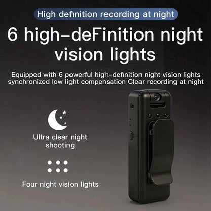 4K Thumb-sized Action Cam, Hands-free Wearable Cam with Audio & Video Recording for Work, Travel, Pet Walking, Vlog - Needora