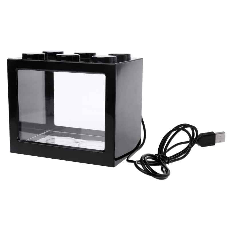 Mini USB Desktop Aquarium – Colorful LED Light Tank for Home & Office