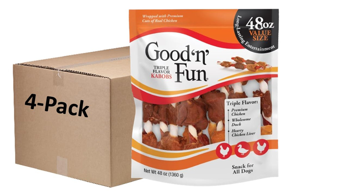 Good 'n' Fun Triple Flavor Kabobs Dog Chews, 24 oz