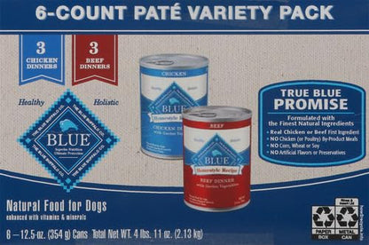 Blue Buffalo Homestyle Recipe Wet Dog Food Variety Pack, 6 Count