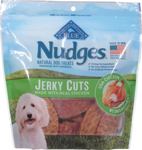 Blue Buffalo Nudges Chicken Jerky Cuts Dog Treats, 16 oz