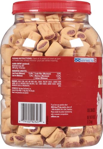 Dog eating a Milk-Bone MaroSnacks crunchy biscuit treat
