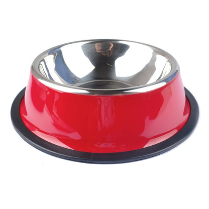 Stainless Steel Color Spray Paint Pet Dog Bowls Puppy Cats Food Drink Water Feeder Pets Supplies Non slip Feeding Dishes