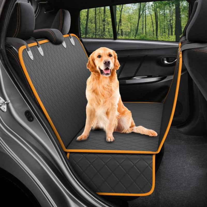Dog Car Seat Cover Mesh Hammock Pet Carrier Back Seat Protector with Zipper Pocket
