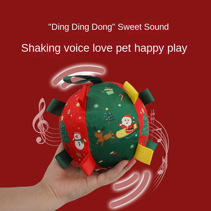 Christmas style dog toy ball outdoor sports ball self fun grinding plush ball small and medium-sized dog training pet toy
