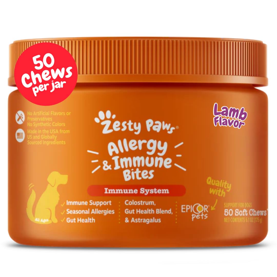 Zesty Paws Peanut Butter Allergy Support Chews for Dogs, 90 Count
