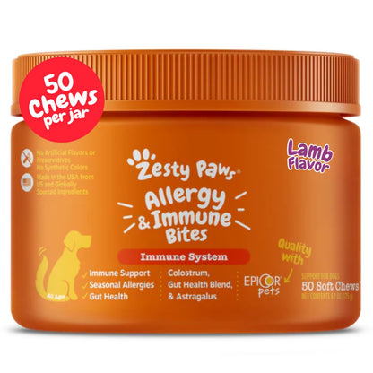 Zesty Paws Peanut Butter Allergy Support Chews for Dogs, 90 Count