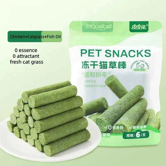 6/18Pcs Cat Grass Teething Sticks Chew Toy Gentle Healthy Hairball Removal Cat Grass Stick Pet Snacks Teeth Grinding Stick - Needora