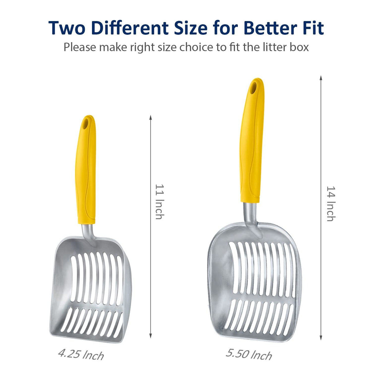 WePet Metal Cat Litter Scoop with Deep Sifter and Long Handle