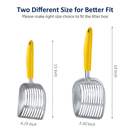 WePet Metal Cat Litter Scoop with Deep Sifter and Long Handle