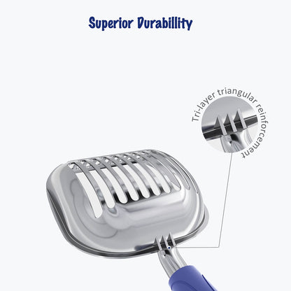 WePet Metal Cat Litter Scoop with Deep Sifter and Long Handle