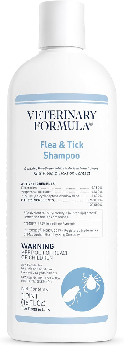 Veterinary Formula Flea & Tick Shampoo for Dogs and Cats, 16 oz