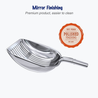 WePet Metal Cat Litter Scoop with Deep Sifter and Long Handle