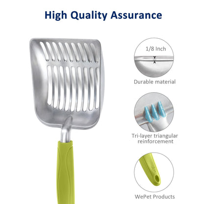 WePet Metal Cat Litter Scoop with Deep Sifter and Long Handle