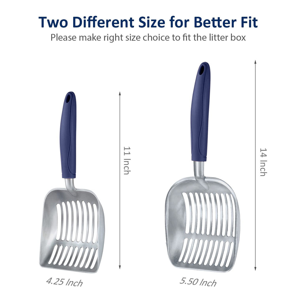 WePet Metal Cat Litter Scoop with Deep Sifter and Long Handle