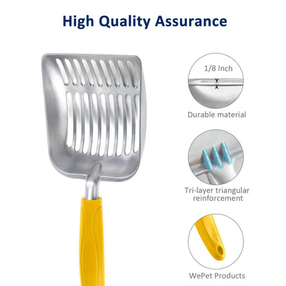 WePet Metal Cat Litter Scoop with Deep Sifter and Long Handle