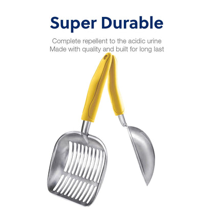 WePet Metal Cat Litter Scoop with Deep Sifter and Long Handle