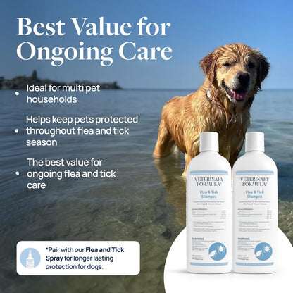 Veterinary Formula Flea & Tick Shampoo for Dogs and Cats, 16 oz