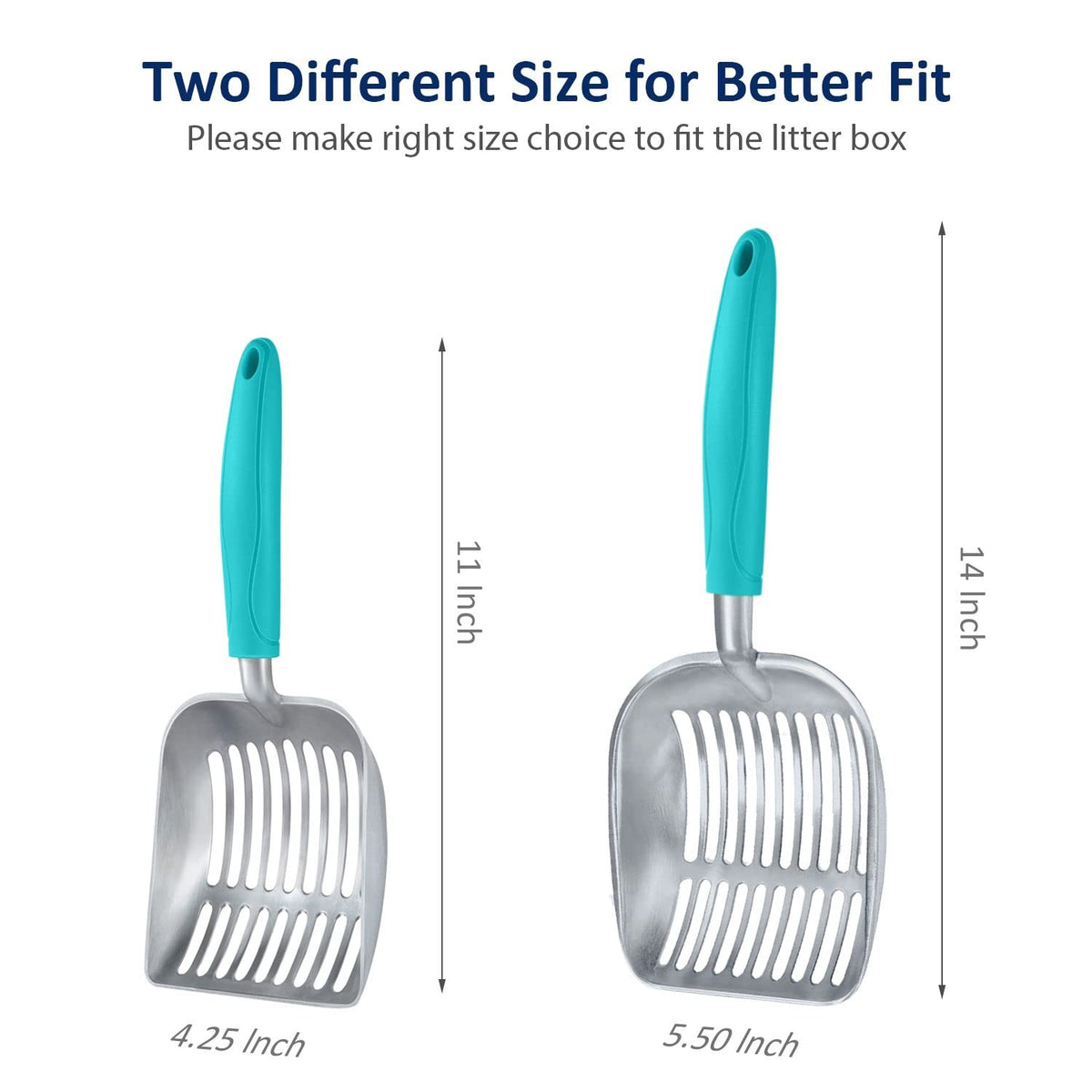 WePet Metal Cat Litter Scoop with Deep Sifter and Long Handle