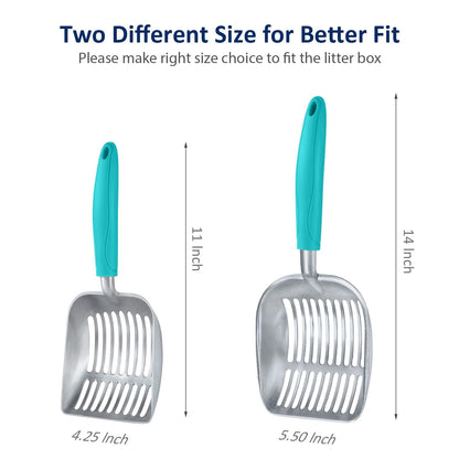 WePet Metal Cat Litter Scoop with Deep Sifter and Long Handle