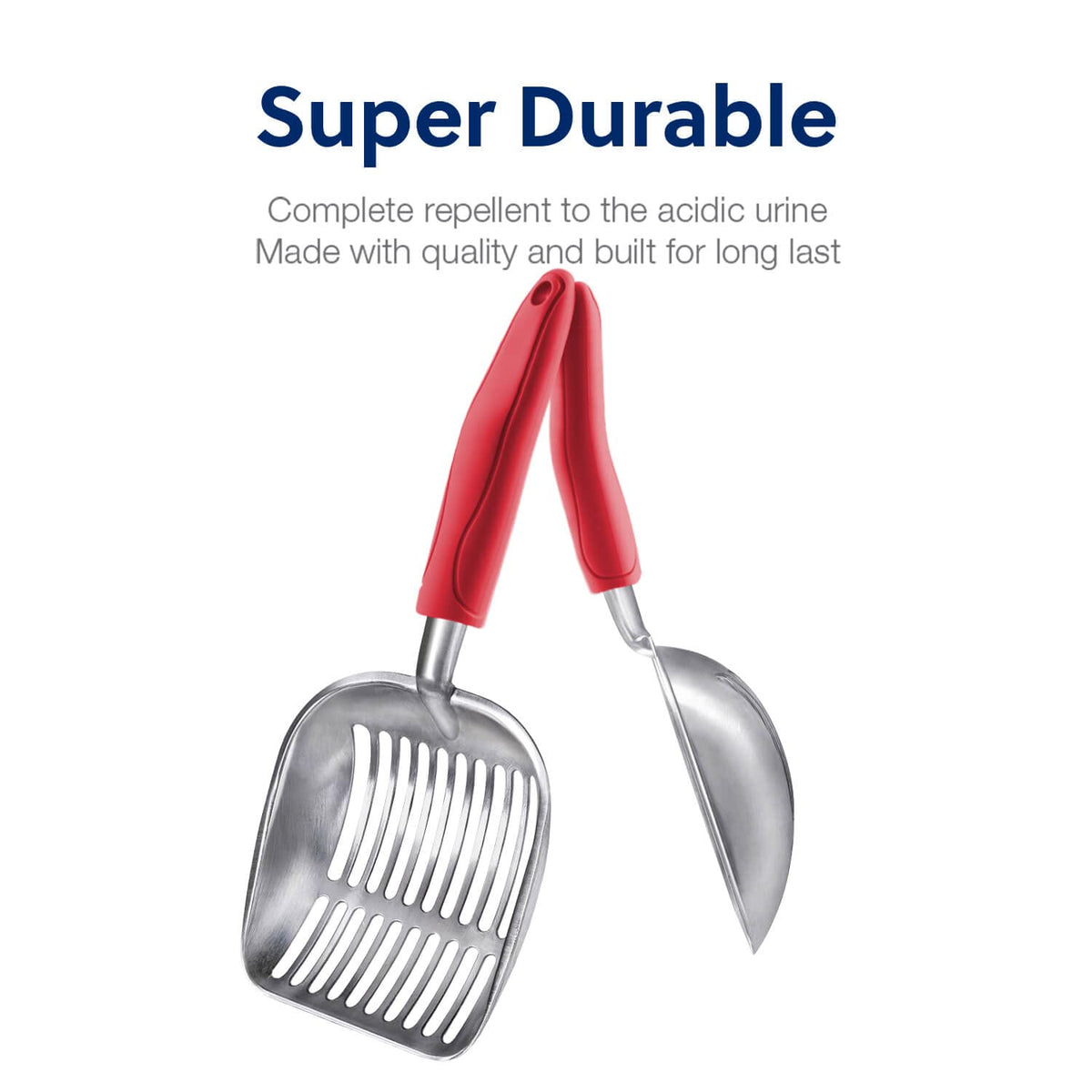 WePet Metal Cat Litter Scoop with Deep Sifter and Long Handle