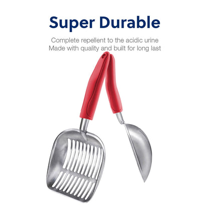 WePet Metal Cat Litter Scoop with Deep Sifter and Long Handle
