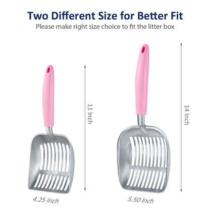 WePet Metal Cat Litter Scoop with Deep Sifter and Long Handle