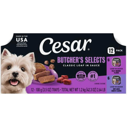 Cesar Meaty Selects Classic Loaf in Sauce Wet Dog Food, 36 Trays
