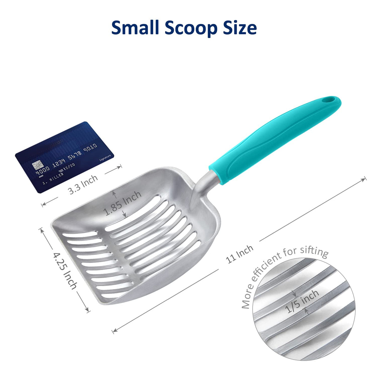 WePet Metal Cat Litter Scoop with Deep Sifter and Long Handle