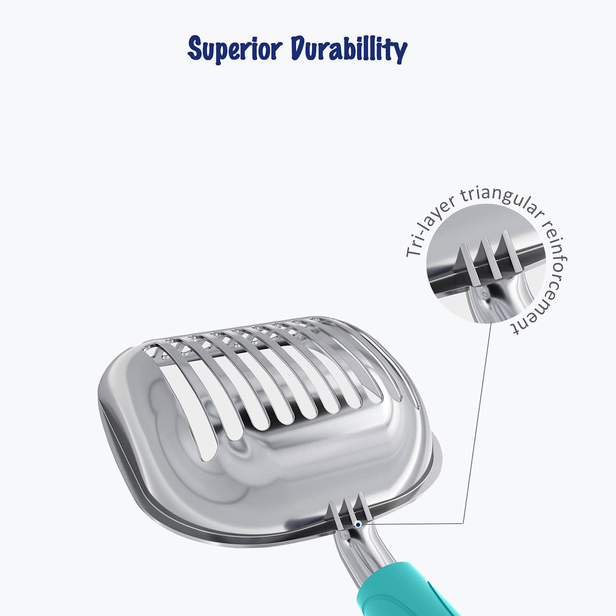 WePet Metal Cat Litter Scoop with Deep Sifter and Long Handle