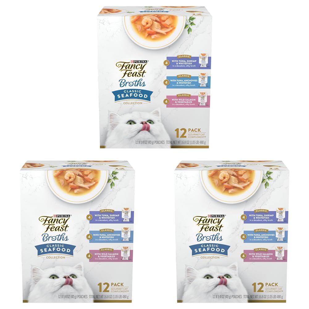 Fancy Feast Broths Seafood – front angle view